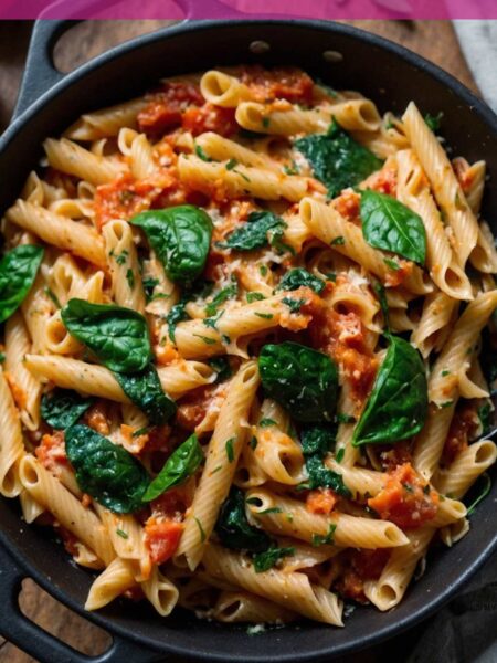 Creamy Tomato Spinach Pasta