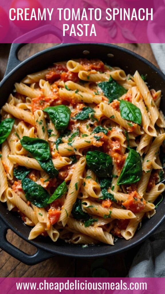 Creamy Tomato Spinach Pasta