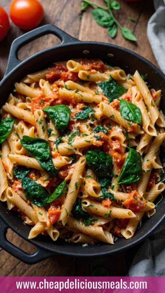 How to make Creamy Tomato Spinach Pasta 