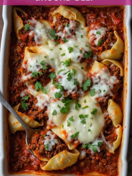 Stuffed Shells with Ground Beef
