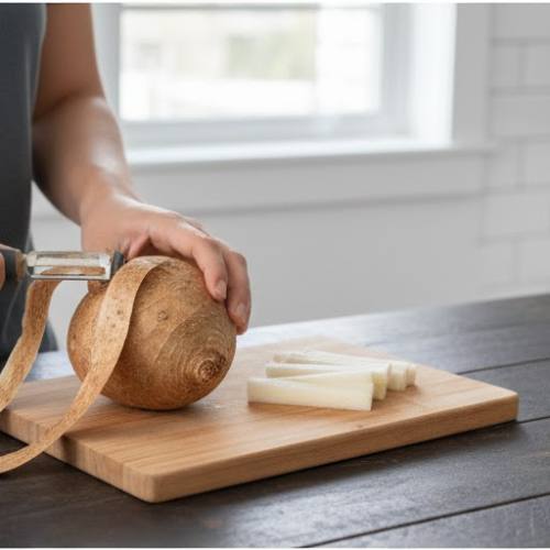 Step 1: Prepare the Jicama Step 1: Prepare the Jicama