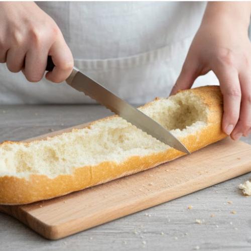 Step 2: Hollow Out the Baguette Step 2: Hollow Out the Baguette