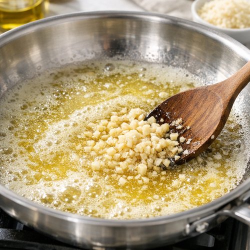 Step 2: Melt the Butter and Cook the Garlic