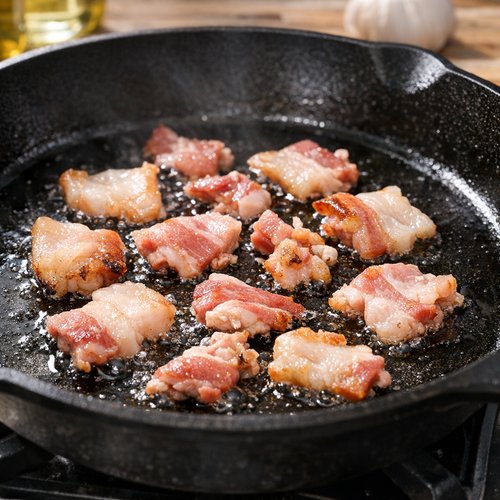 Step 3: Heat Your Cast Iron and Render the Bacon Fat