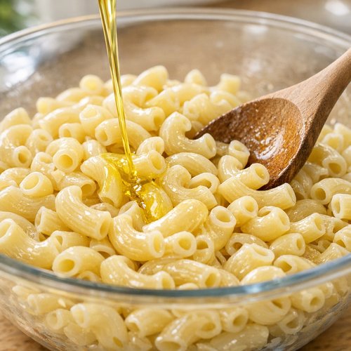 Step 3: Coat the Pasta with Oil