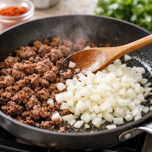 Step 2: Brown the Meat and Vegetables