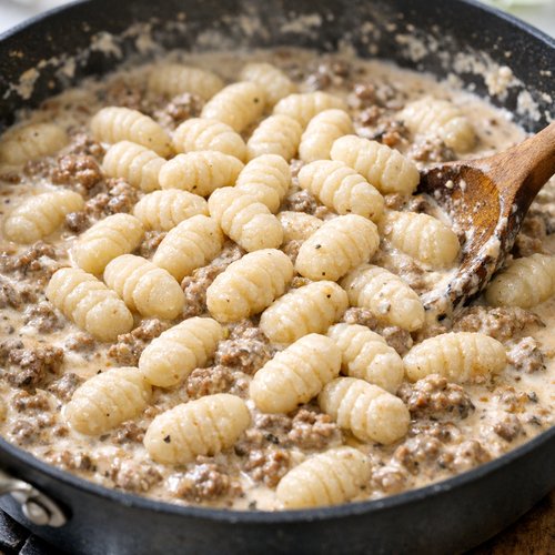 Step 4: Add the Cream and Uncooked Gnocchi