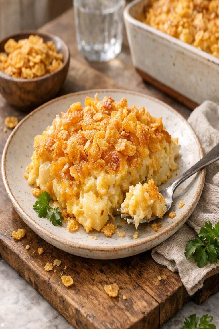Cheesy Potato Corn Flake Recipe