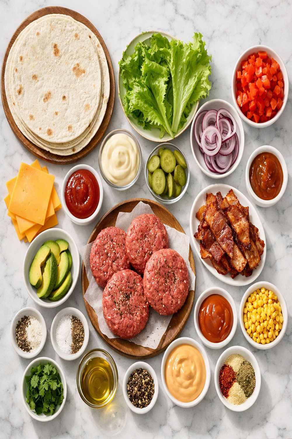 Burger Wrap Recipe ingredients