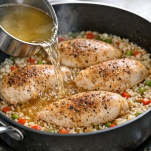 Easy Chicken Rice Recipe One Pan step 5